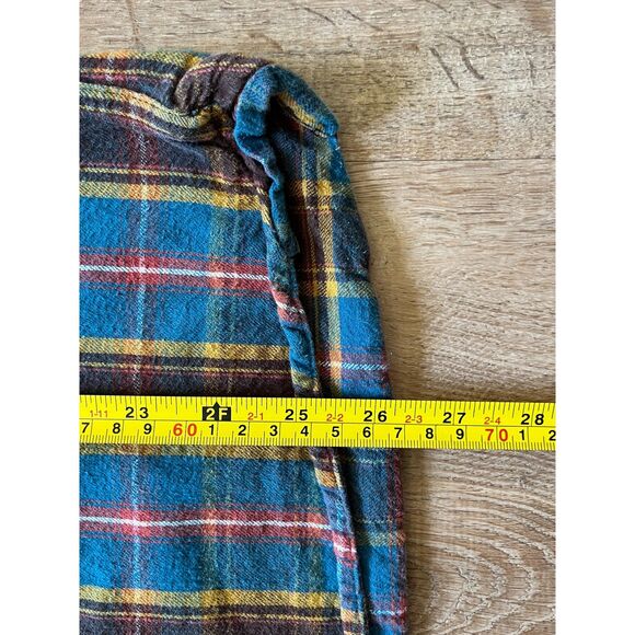 Deus Ex Machina Brown Blue Check Button Up Shirt Top Mens Size Small - Picture 8 of 10